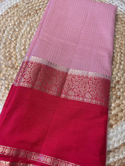 Pink Rich Checks Bentex Soft Silk