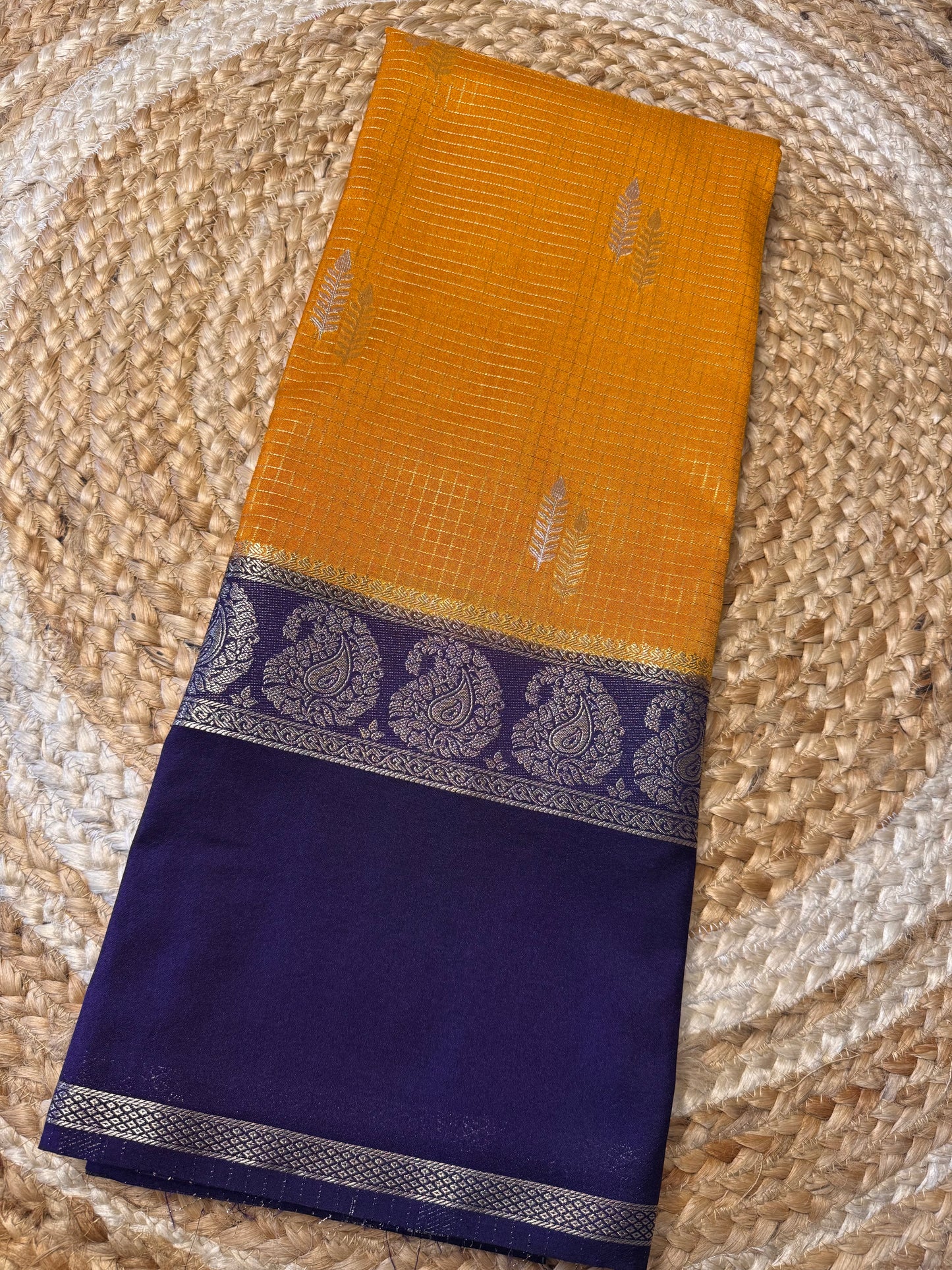 Yellow Rich Checks Bentex Soft Silk