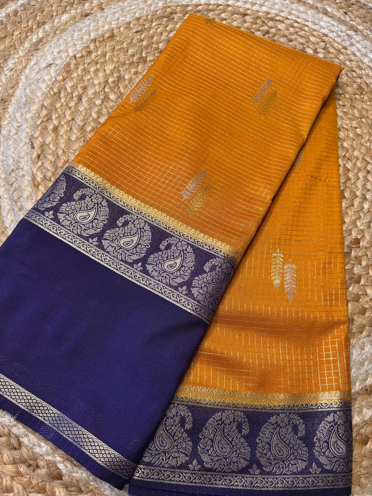 Yellow Rich Checks Bentex Soft Silk