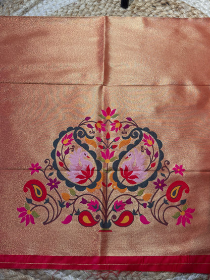 Mango Flower Paithani Silk Blouse Piece/Material - PB1