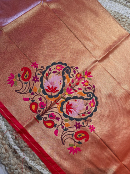 Mango Flower Paithani Silk Blouse Piece/Material - PB1