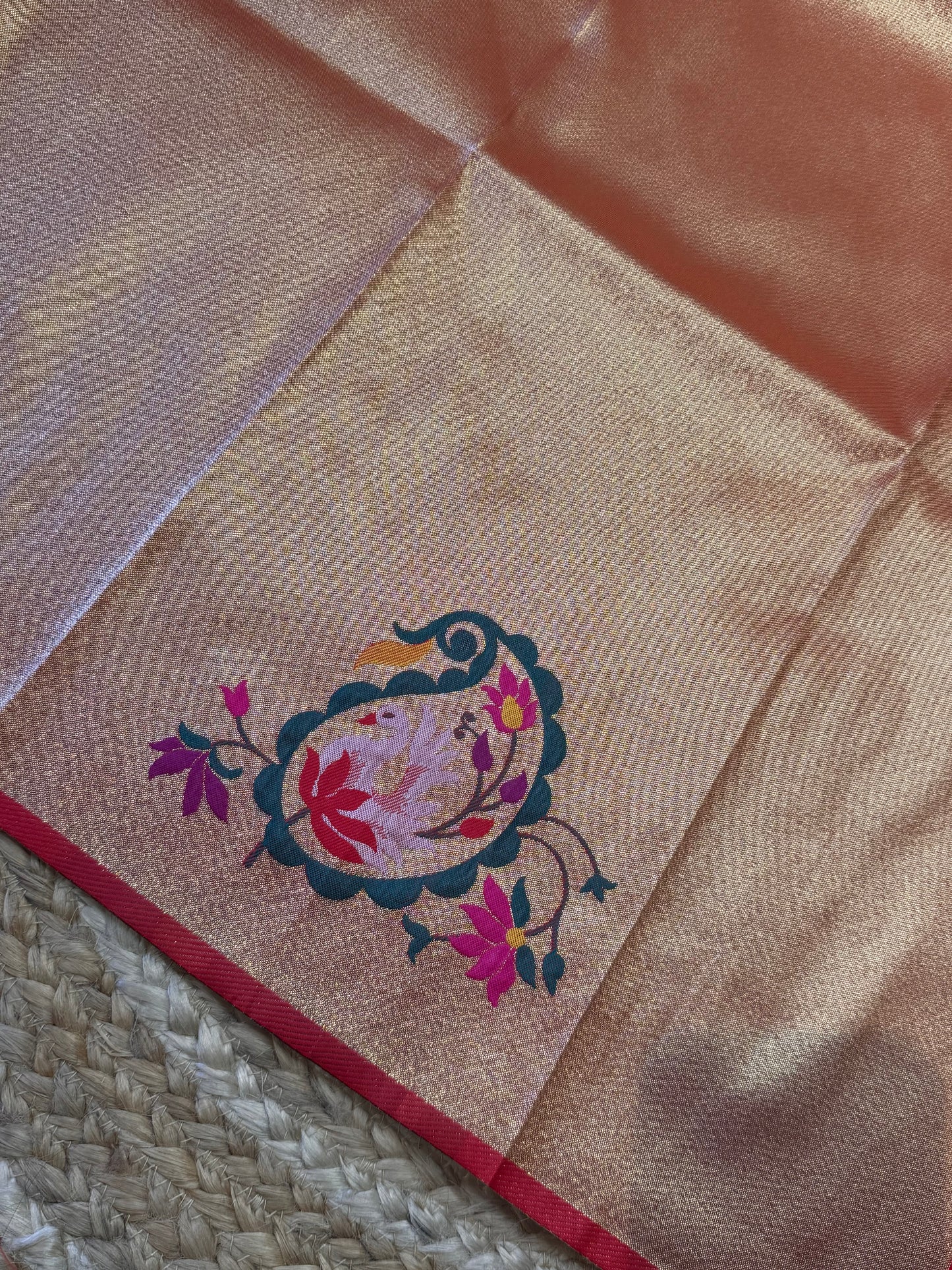 Mango Flower Paithani Silk Blouse Piece/Material - PB1