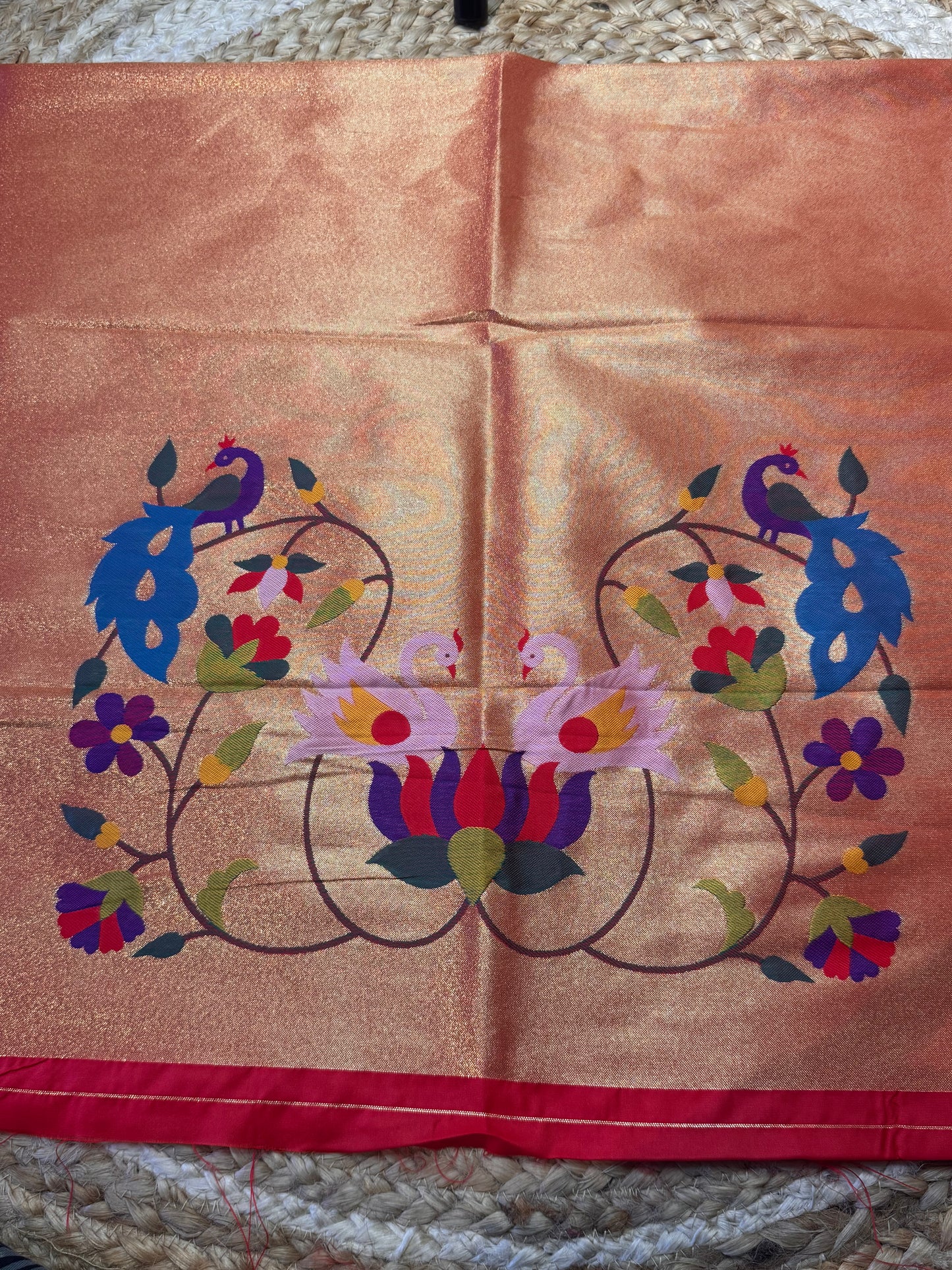 Swan Paithani Silk Blouse Piece/Material - PB2