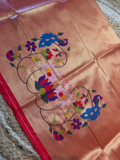 Swan Paithani Silk Blouse Piece/Material - PB2