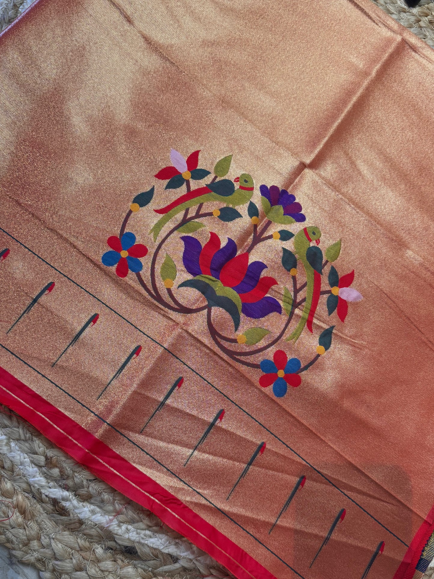 Swan Paithani Silk Blouse Piece/Material - PB2