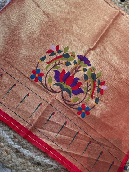 Swan Paithani Silk Blouse Piece/Material - PB2