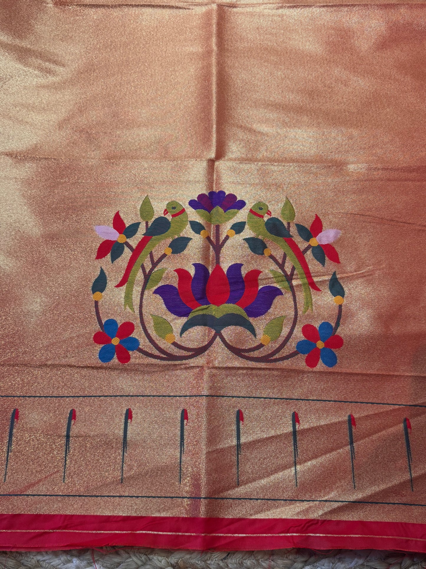 Swan Paithani Silk Blouse Piece/Material - PB2