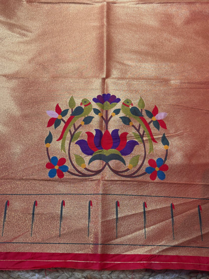 Swan Paithani Silk Blouse Piece/Material - PB2