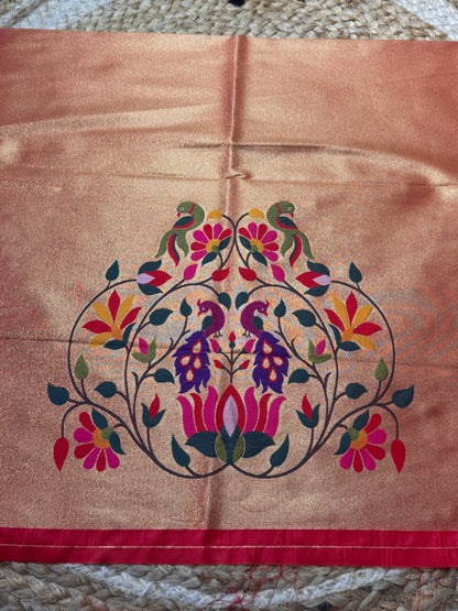 Peacock Paithani Silk Blouse Piece/Material - PB3