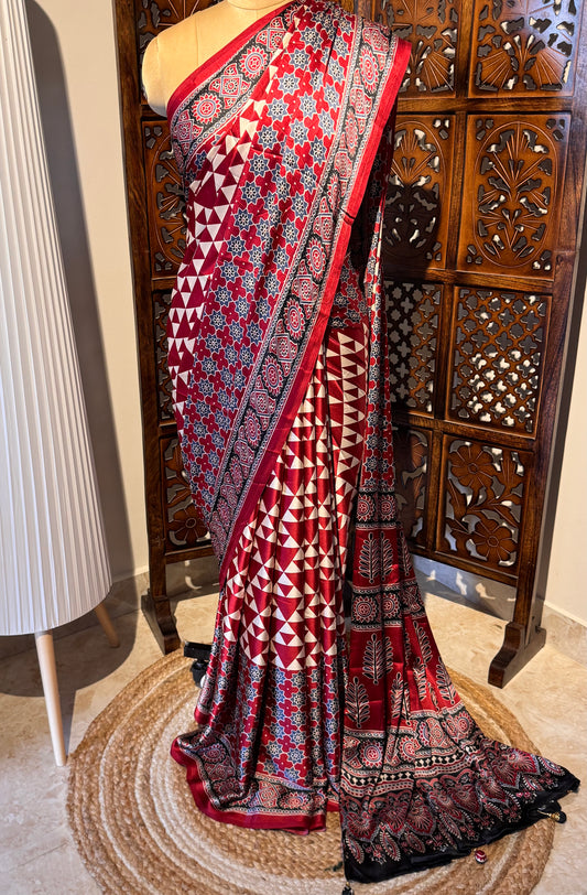 Red Semi Modal Silk