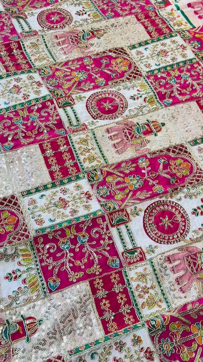 Pink Ambari kalamkari Crepe Blouse Piece/Material-PI01