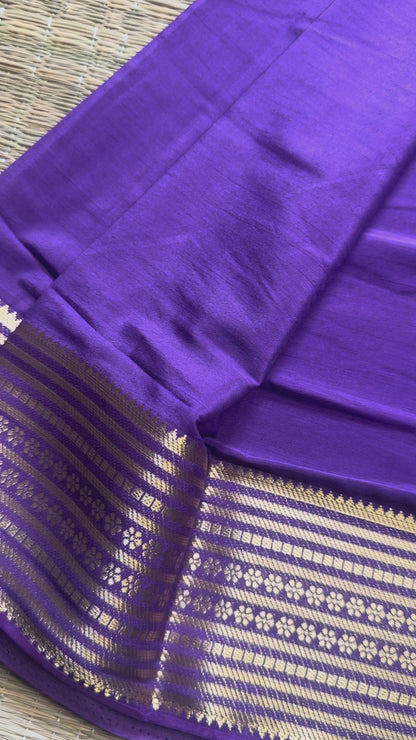 Purple Semi Mysore Crepe Silk