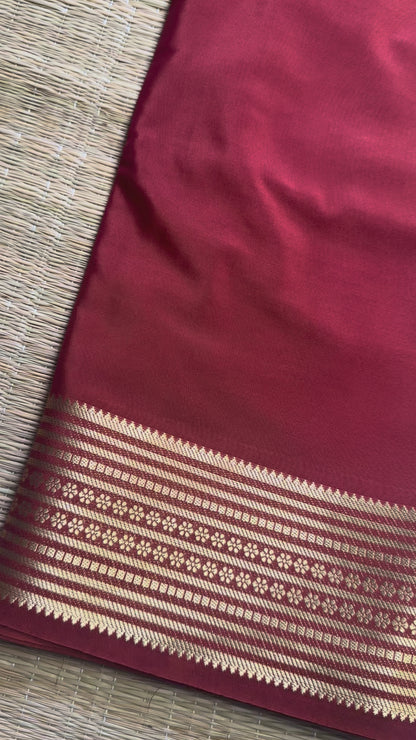 Rust Orange Semi Mysore Crepe Silk