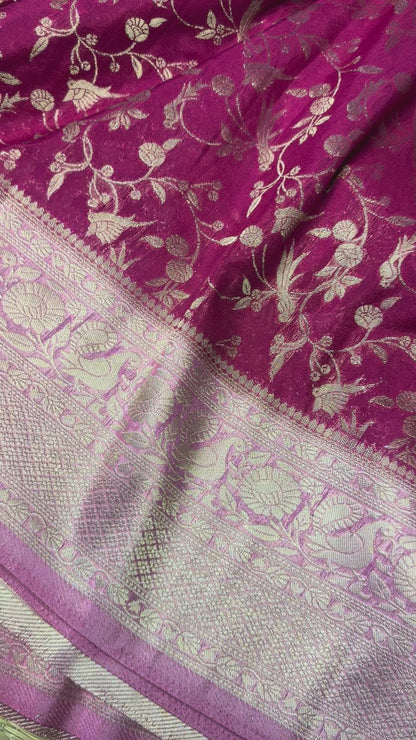 Rani Pink Jaal Pattern Soft Georgette