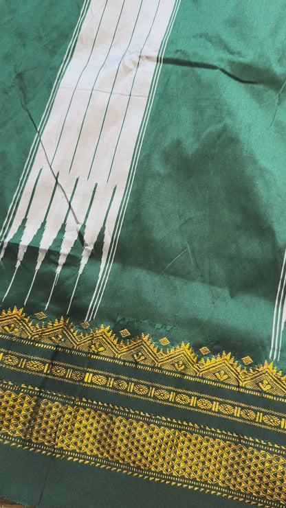 Green Checks ilkal Cotton Silk Saree